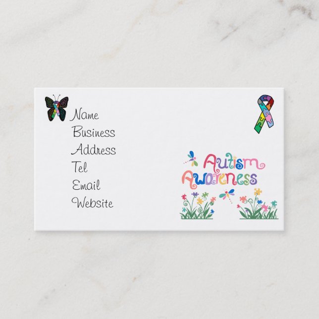 Sensibilisation sur l'autisme sur les cartes de (Devant)