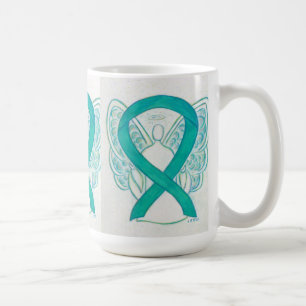 Sensibilisation turquoise Ruban Angel Art Mug