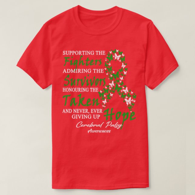 Sensibilisierung der Hirnpaläsie für die Kämpfer B T-Shirt (Design vorne)