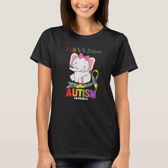 Sensibilisierung Elefant Mama Ohrringe Autismus He T-Shirt (Vorderseite)