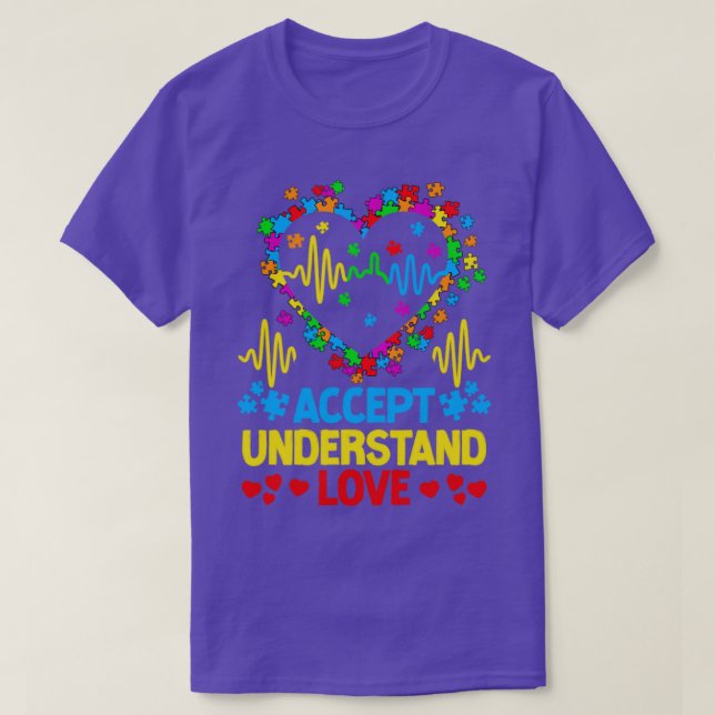 Sensibilisierung für Autismus Akzeptieren Liebe AS T-Shirt (Design vorne)