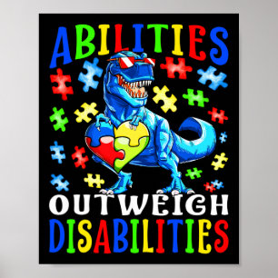 Sensibilisierung für Autismus Dinosaurier Abilitie Poster