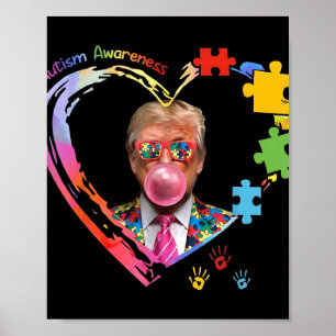 Sensibilisierung für Autismus Funny Trump unterstü Poster