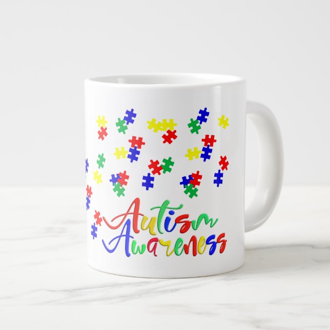 Sensibilisierung für Autismus - Jumbo-Tasse (Vorderseite Rechts)