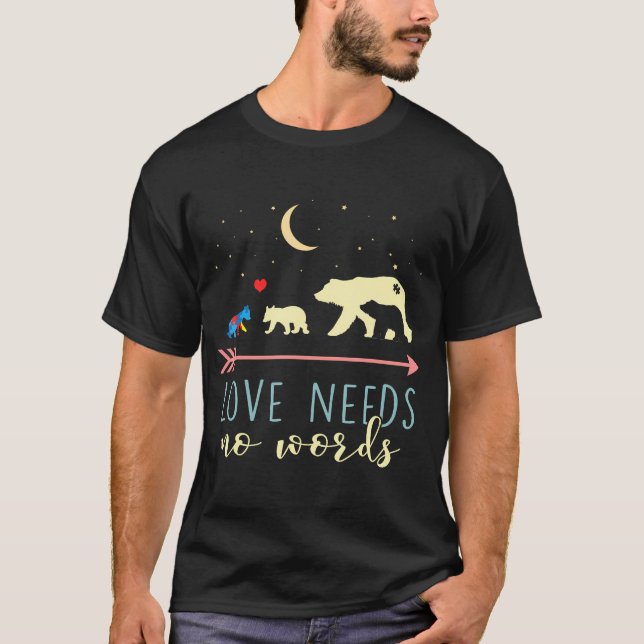 Sensibilisierung für Autismus - Liebe des Mama-Bär T-Shirt (Vorderseite)