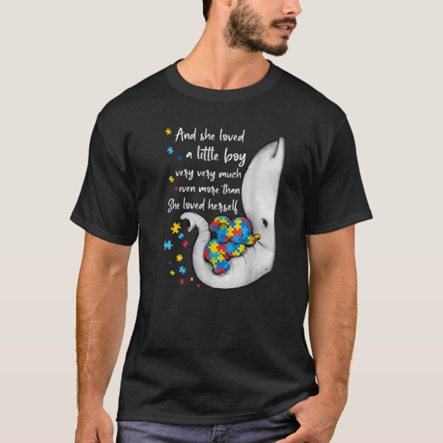 Sensibilisierung für Autismus Niedliche Elefanten  T-Shirt (Vorderseite)