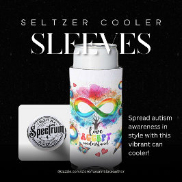 Sensibilisierung für Autismus Seltzer kann sich ab Selters Dosenkühler