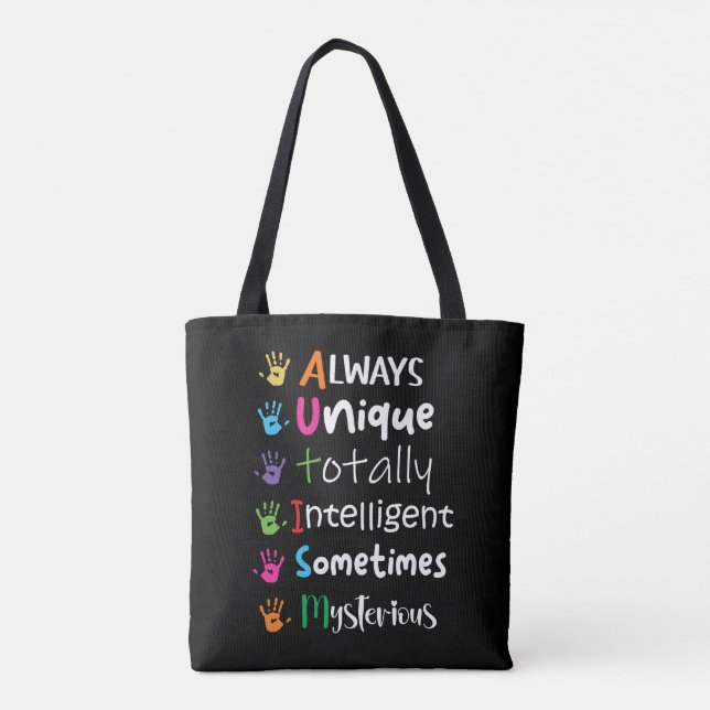 Sensibilisierung für Autismus Tasche (Rückseite)