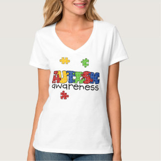 Sensibilisierung für Autismus V-Neck T-Shirt