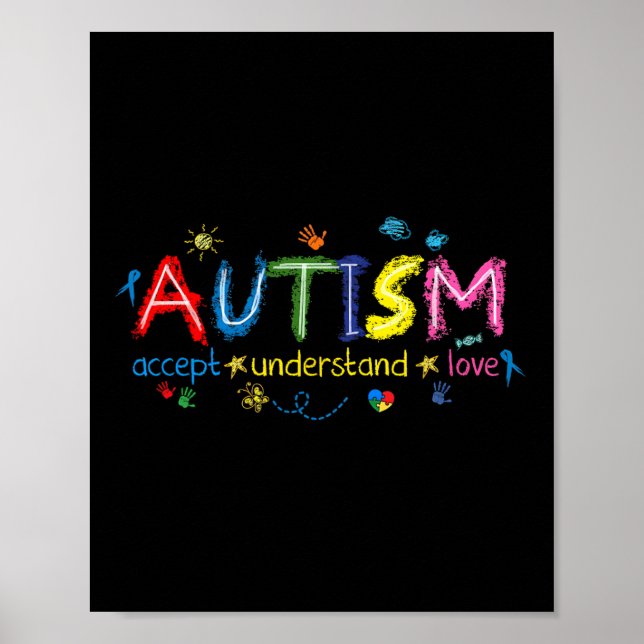 Sensibilisierung für Autismus Verständnis Liebe al Poster (Vorne)