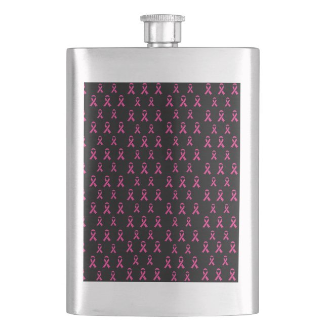 Sensibilisierung für Brustkrebs Klassische Flasche Flachmann (Vorderseite)