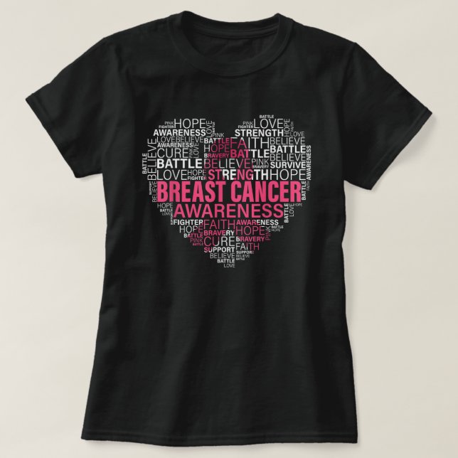 Sensibilisierung für Brustkrebs zur Unterstützung  T-Shirt (Design vorne)