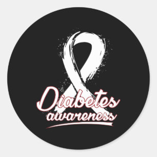 Sensibilisierung für Diabetes Krebs Runder Aufkleber