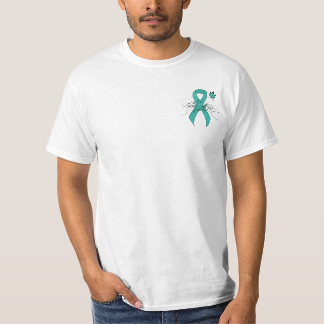 Sensibilisierung für die aquamarine Unterstützung  T-Shirt (Vorderseite)