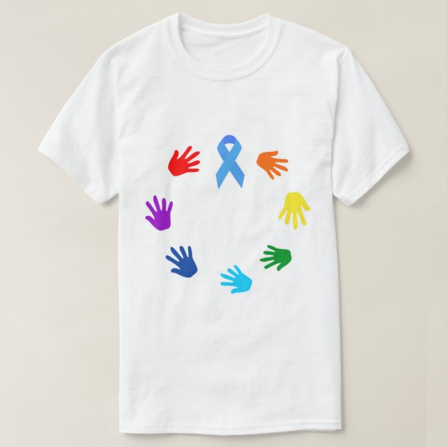 Sensibilisierung für die Blaue Schleife von Kindes T-Shirt (Design vorne)