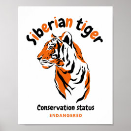 Sensibilisierung für die vom Tiger bedrohte coole  Poster