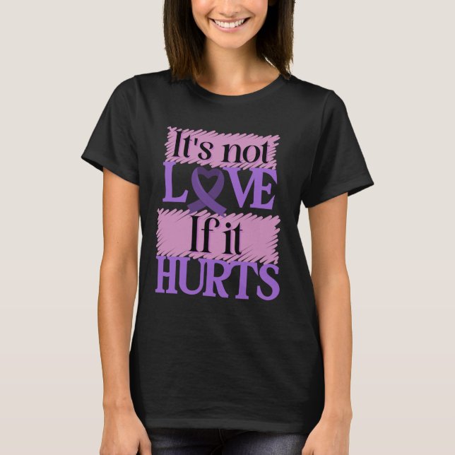 Sensibilisierung für Gewalt im Inland Lila Krieger T-Shirt (Vorderseite)