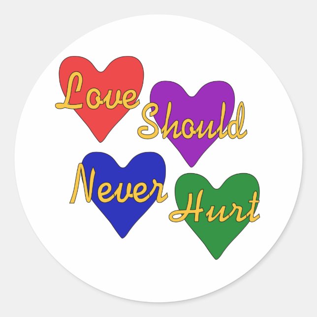 Sensibilisierung für Gewalt im Inland Runder Aufkleber (Vorderseite)