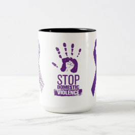 Sensibilisierung für Gewalt im Inland Zweifarbige Tasse