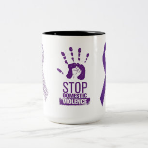 Sensibilisierung für Gewalt im Inland Zweifarbige Tasse