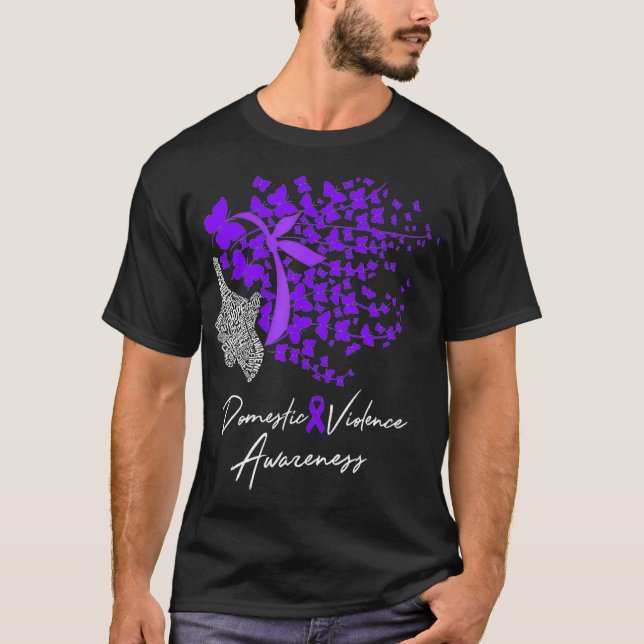 Sensibilisierung für häusliche Gewalt gibt Lila T-Shirt (Vorderseite)