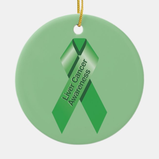 Sensibilisierung für Leberkrebs Keramik Ornament (Vorne)