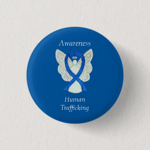 Sensibilisierung für Menschenhandel Angel Ribbon- Button