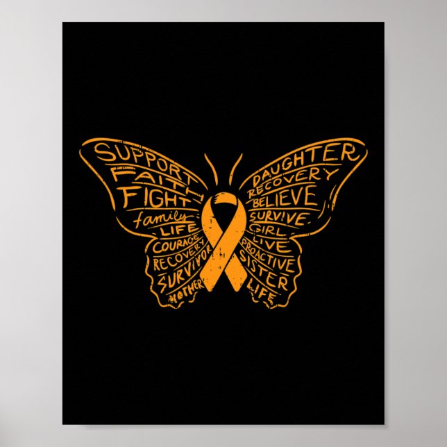 Sensibilisierung für Orangen-Krebs Poster (Vorne)