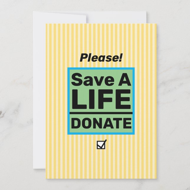 Sensibilisierung für Organspende Einladung (Vorderseite)