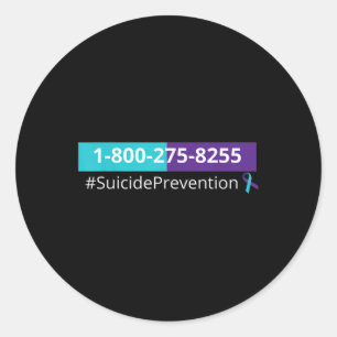 Sensibilisierung für Suizidprävention 1-800-273-82 Runder Aufkleber