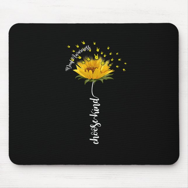 Sensibilisierung Sonnenblumen Kind Gelbe Schleife Mousepad (Vorne)