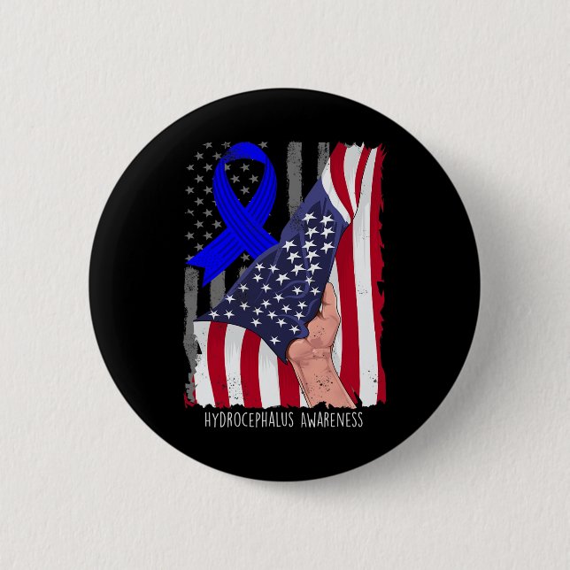 Sensibilisierung Vintag amerikanische Flagge Blaue Button (Vorderseite)