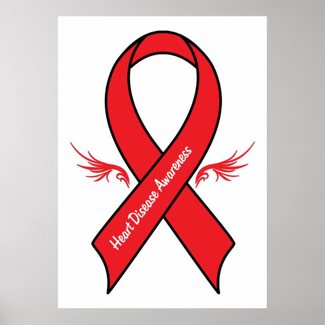 Sensibilisierungsband für Herzerkrankungen mit Flü Poster (Vorne)