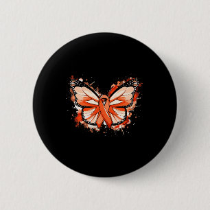 Sensibilisierungsgeschenke Orange Ribbon Butterfly Button