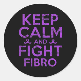 Sensibilisierungskampagne Fibro kämpfen Krieger Gr Runder Aufkleber