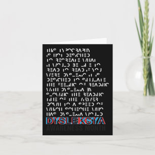 Sensibilisierungsmonat Kostüm Dyslexia Girl Karte