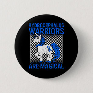 Sensibilisierungswarrir Magisches Einhorn Blaues B Button