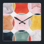 Sensikal - Kreismuster Quadratische Wanduhr<br><div class="desc">Sensical III von Grace Popp. Features Kreise mit überlappenden Farben, die ein lustiges und fröhliches Design schaffen.| 141949GG</div>