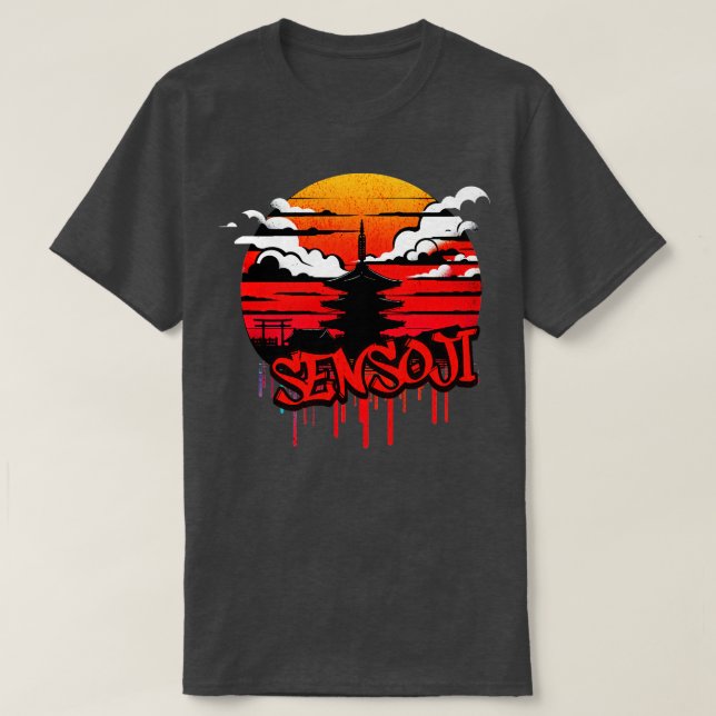 Sensoji Temple Graffiti Design T-Shirt (Design vorne)