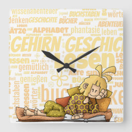 Senta - Buch /  Quadratische Wanduhr