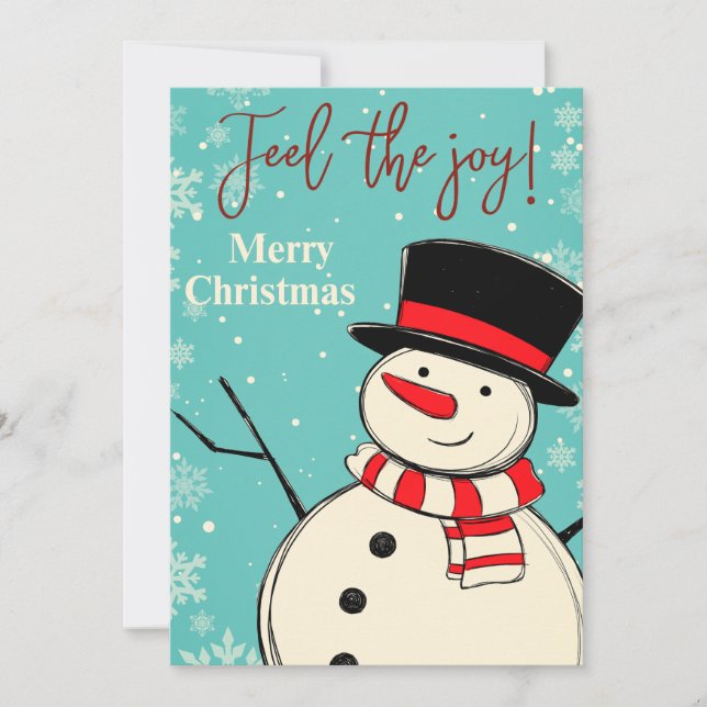Sentez la Joy Joyeux Noël Snowman Carte de vacance (Devant)