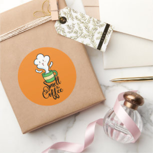 Sentez Le Sticker Et Le Étiquette Du Café