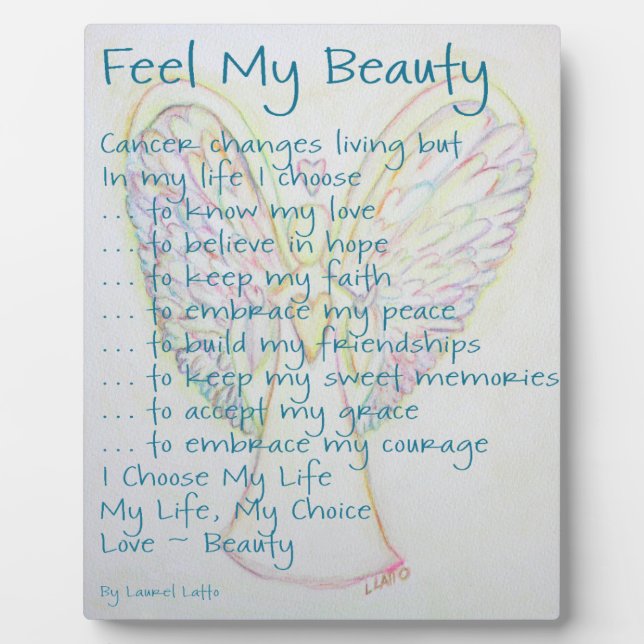 Sentez ma beauté Cancer Poème Ange Peinture Plaque (Devant)