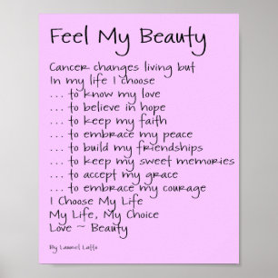 Sentez ma beauté Cancer Poème Poème Texte Poster
