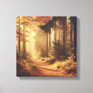 Sentier de la forêt dorée – Toile d'art de la natu