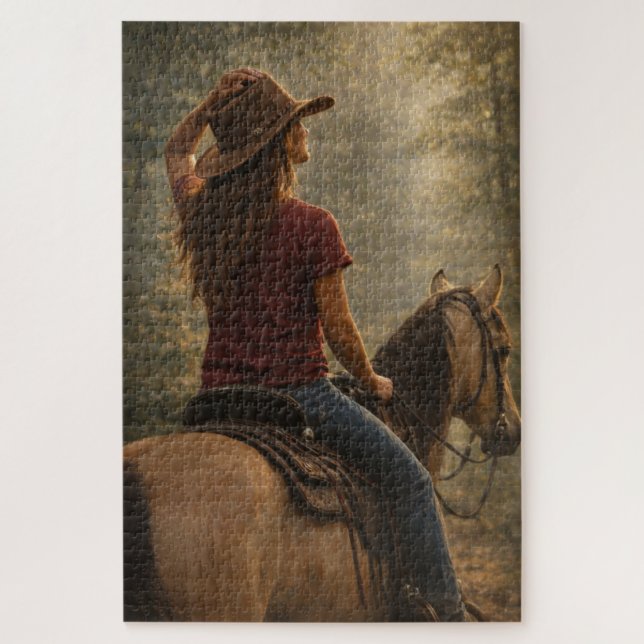 Sentier ensoleillé | Art équestre | Puzzle (Vertical)