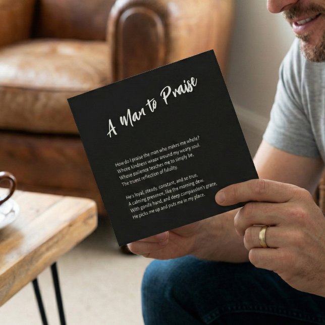 Sentimental "A Man to Lob" Feiertagskarte ( "A Man to Praise" Sentimental Holiday Card with Heartfelt Poem)