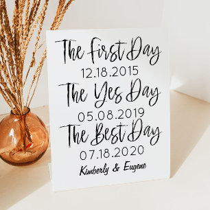 Sentimental Dates Sign Hochzeit BRAUTPARTY Sockelschild