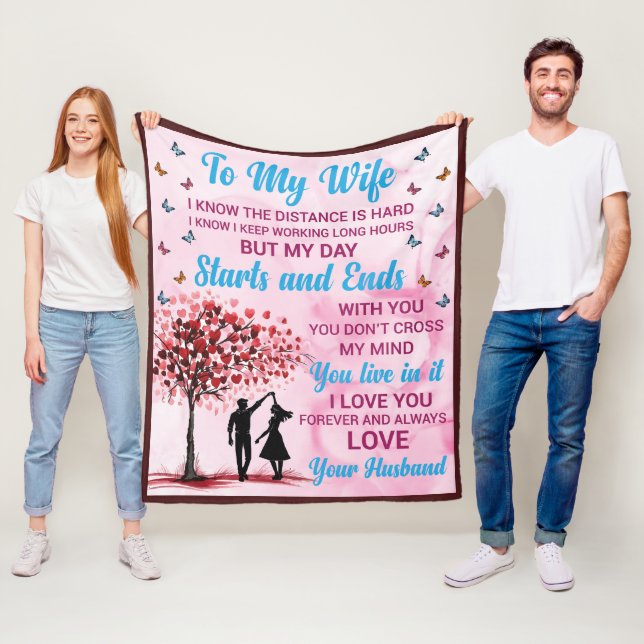 sentimental Ehefrau Husband Wortart Fleecedecke (Beispiel)
