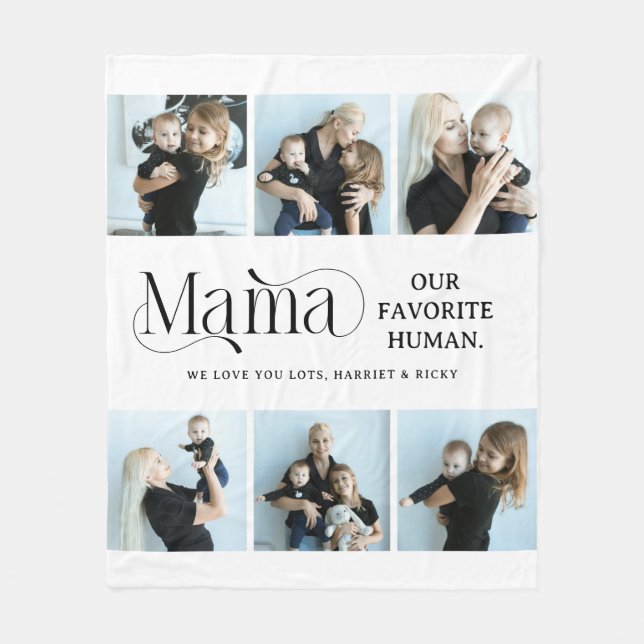 Sentimental Photo Collage Mama Keepsake  Fleecedecke (Vorderseite)